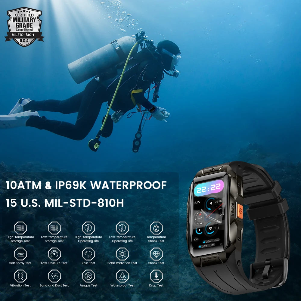 TANK X1 Smart Watch Men and Women 10ATM Waterproof