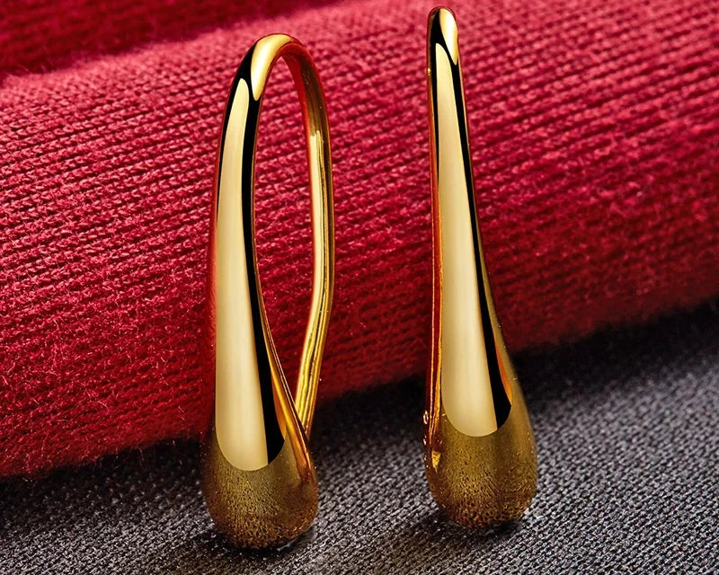 Raindrops Earrings 24K Gold For Women