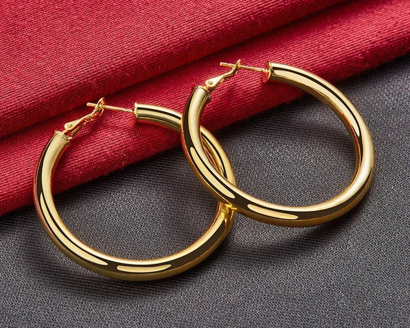 Hoop Earrings 24K Gold For Women