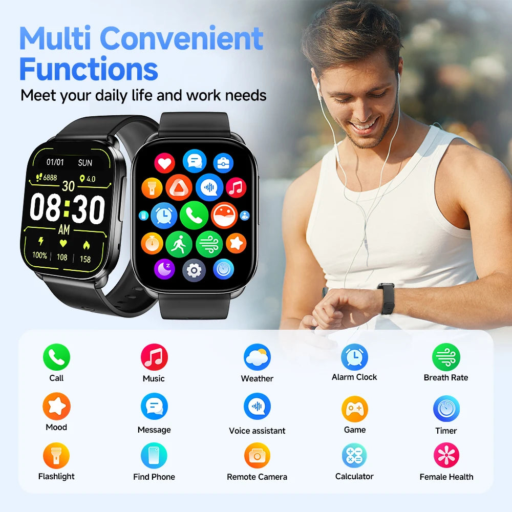 Watch GS Bluetooth Call Smartwatch  Screen Fitness