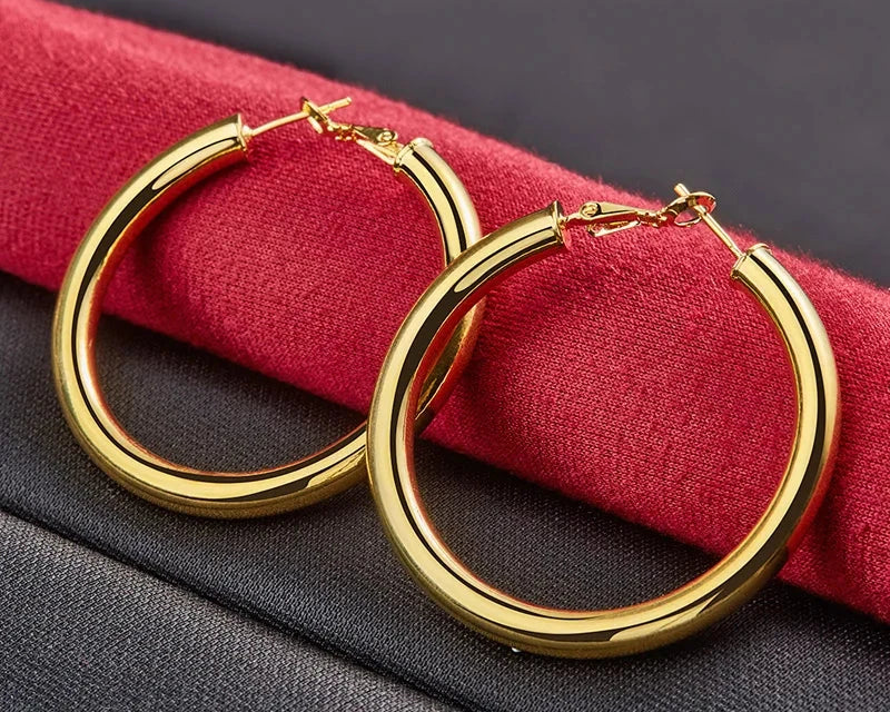 Hoop Earrings 24K Gold For Women