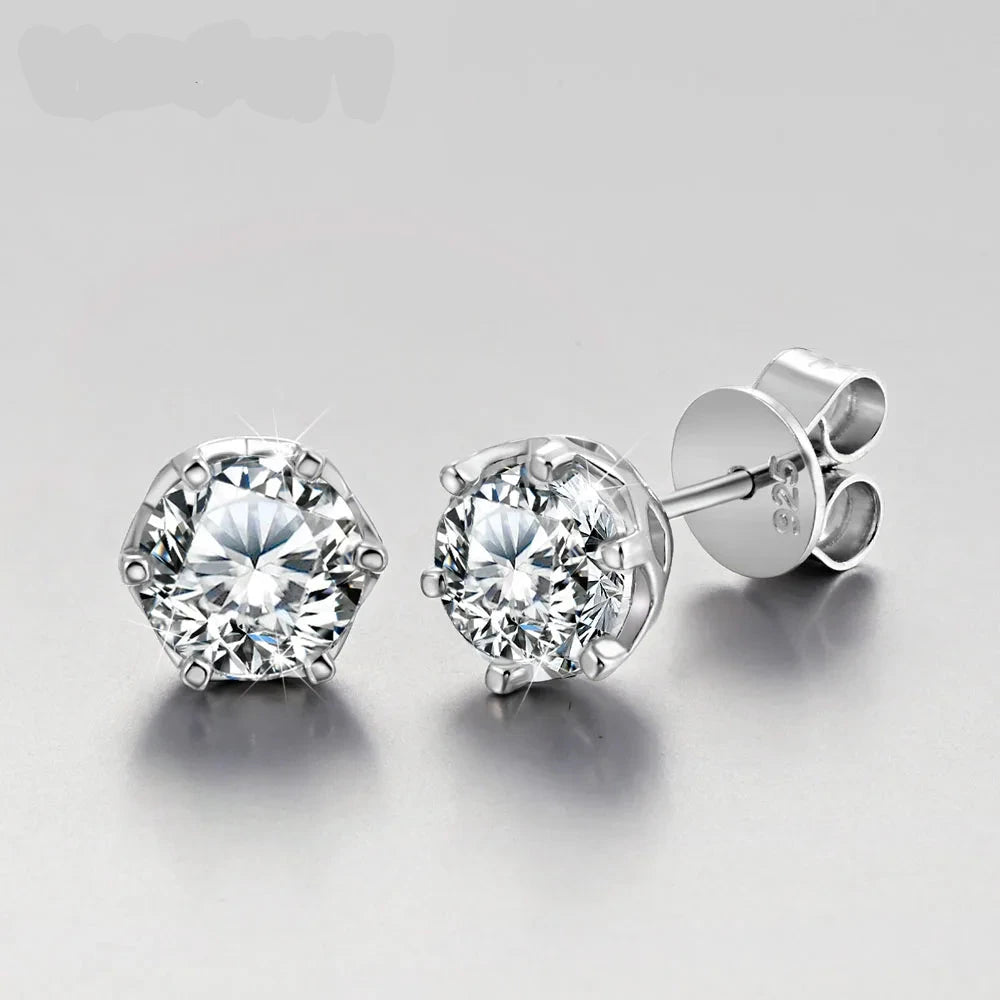 New Fine 0.5ct-1ct D Color  Earrings  Created Diamond