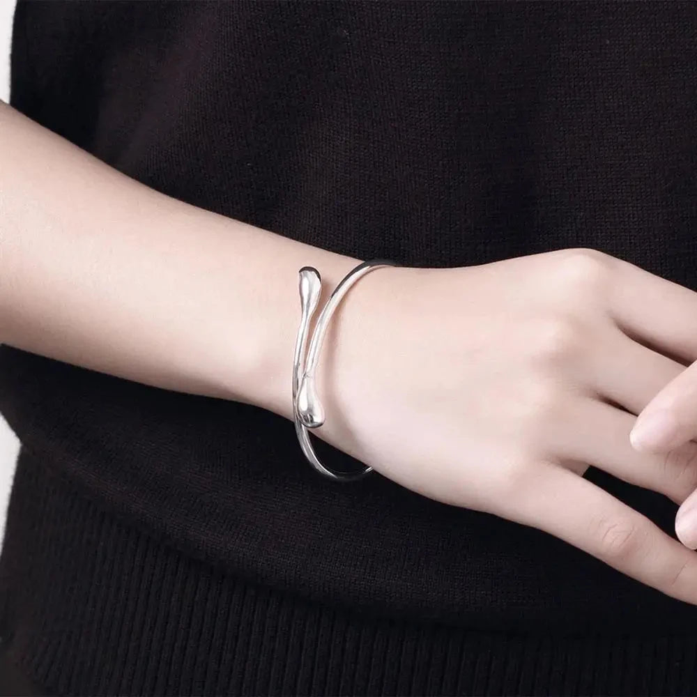 Silver Bracelets for Women fine Water droplets