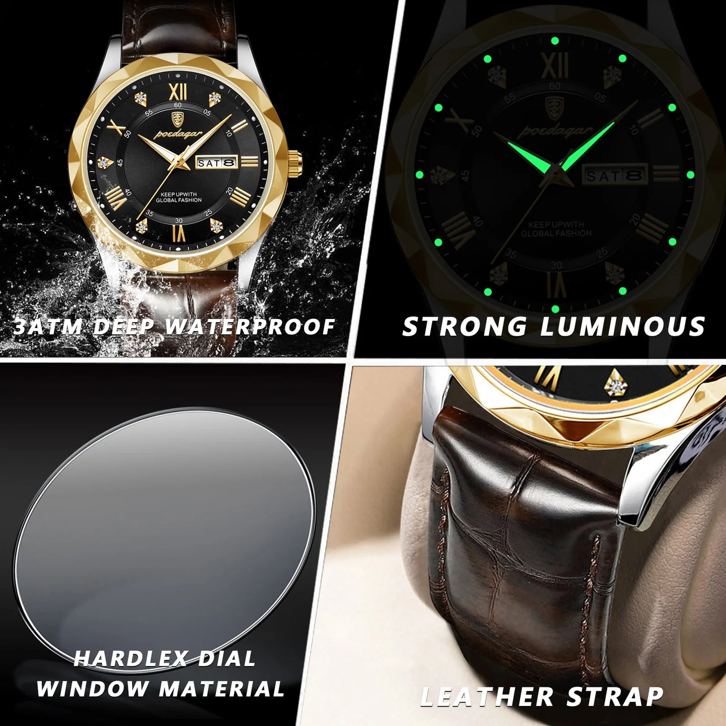 Wristwatch Waterproof Luminous for Men