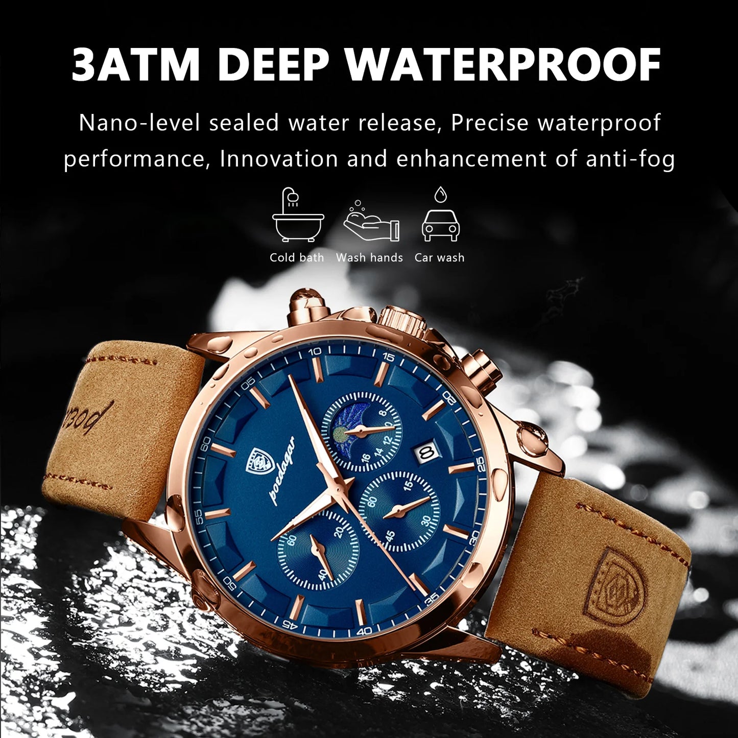 Wristwatch Sports Leather for Men