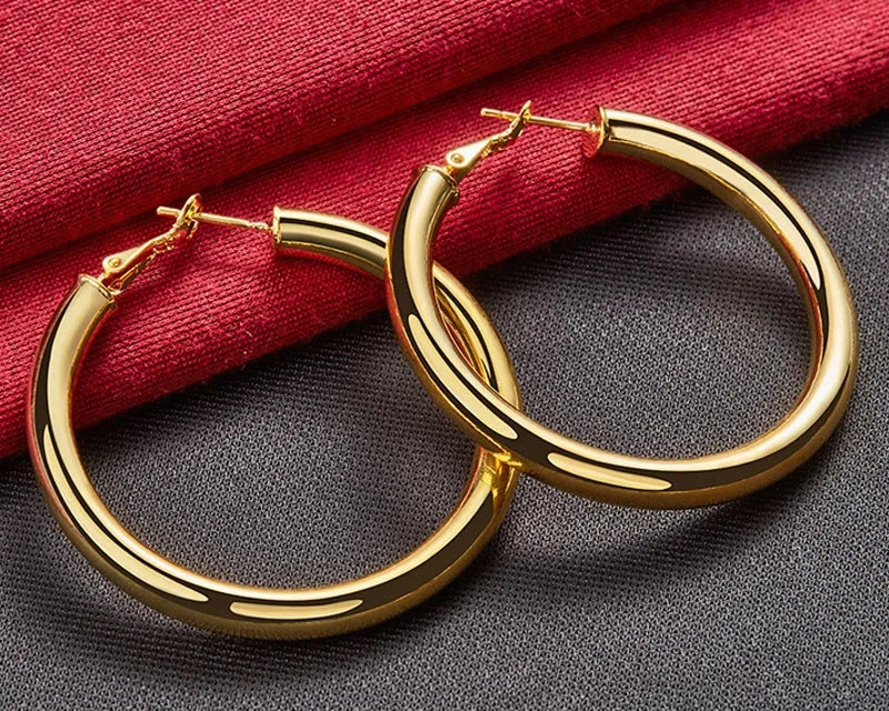 Hoop Earrings 24K Gold For Women