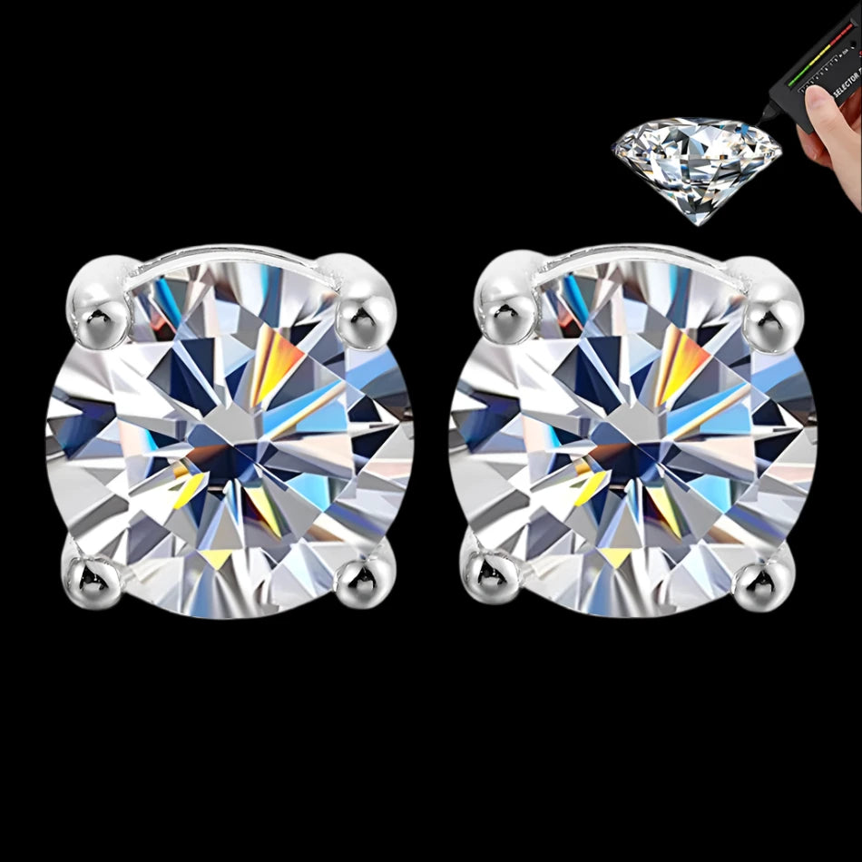 2 Carat 8.0mm D Color  Earrings For Women Top Quality