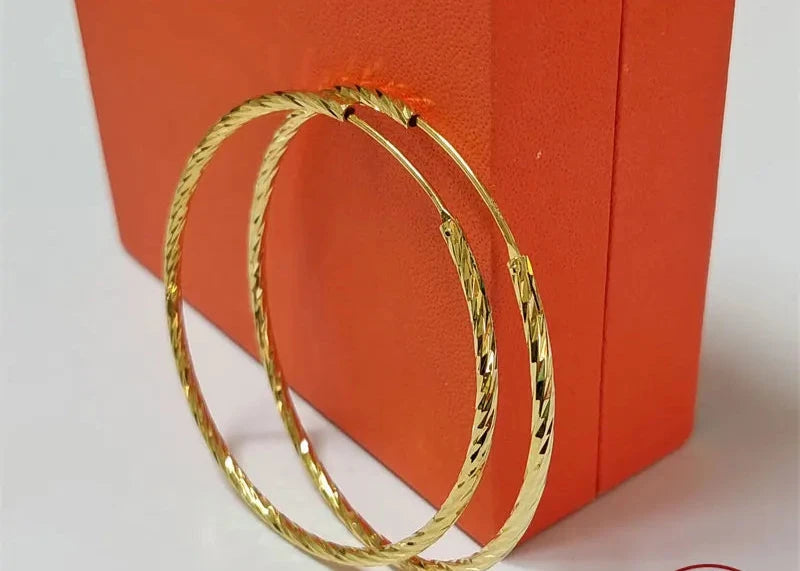 Women's Hoop Earrings 18K YELLOW Gold Plated