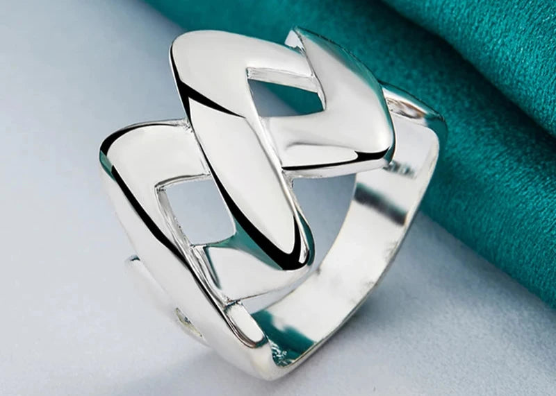 Silver Cross Smooth Ring For Women