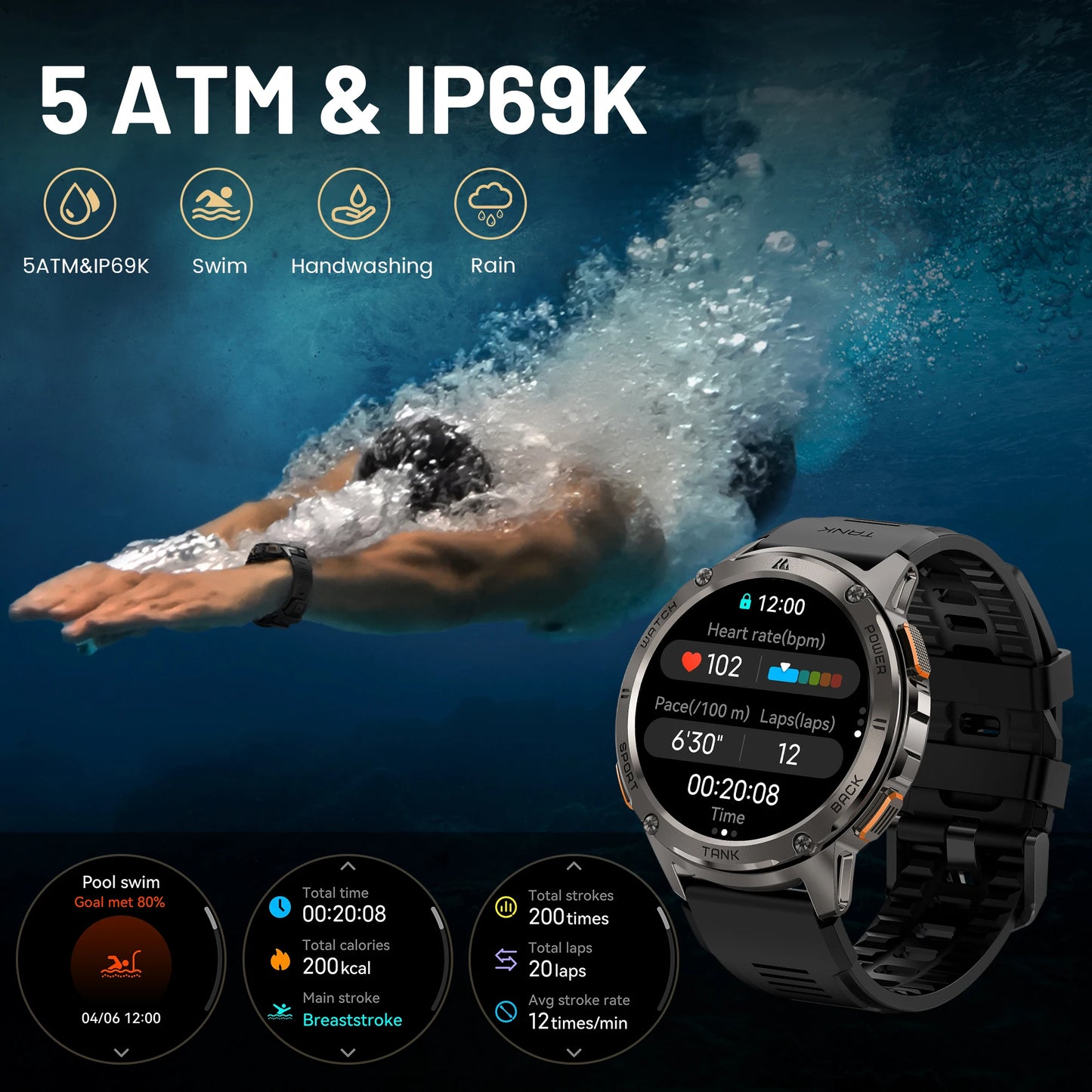 Smartwatch for Men and Women Digital Fitness Watches