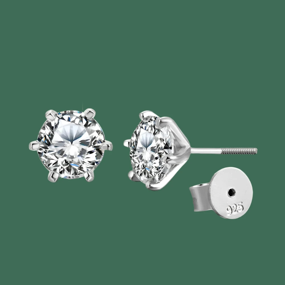 New 0.3ct-3ct D Colour Certified Moissanite Women Stud Earrings