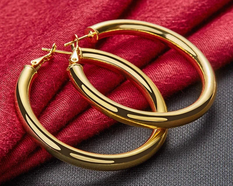 Hoop Earrings 24K Gold For Women