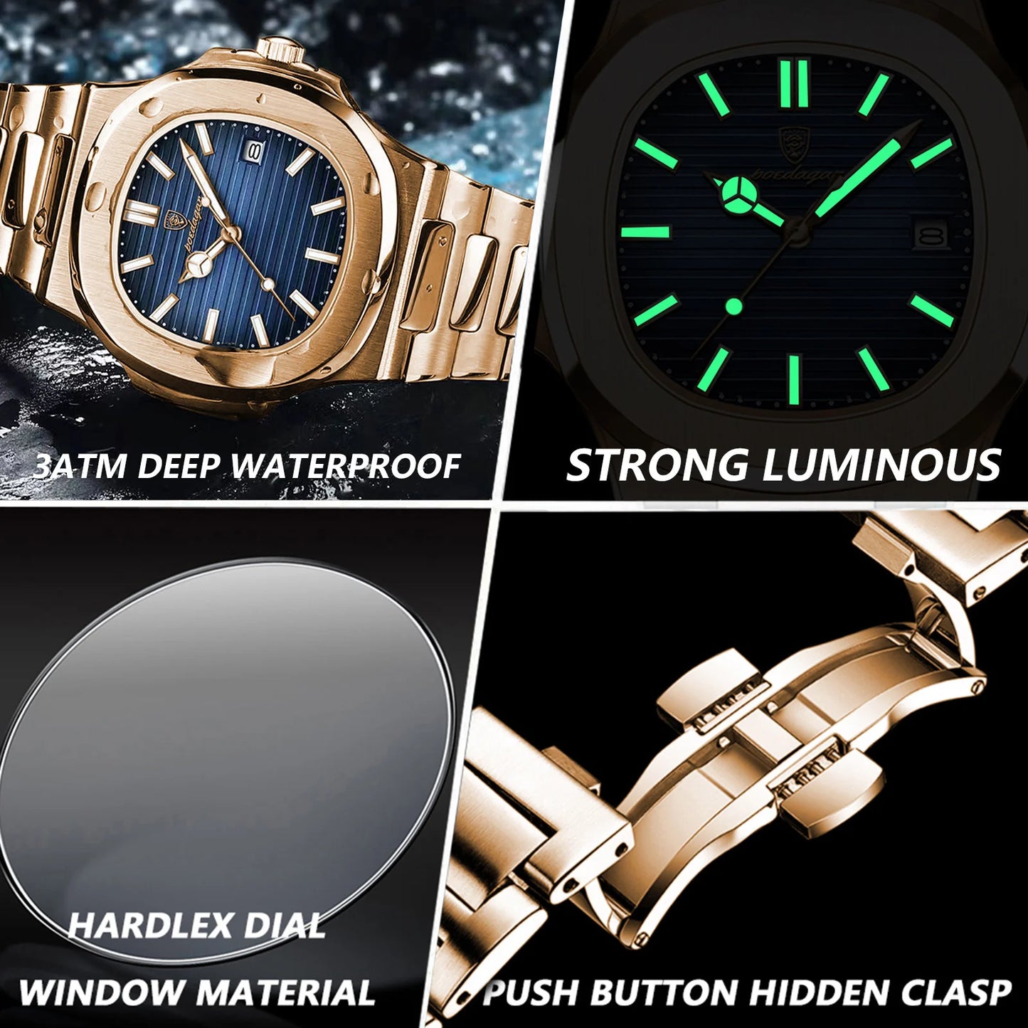 Men Wristwatch Business Stainless Steel Quartz Men Watch