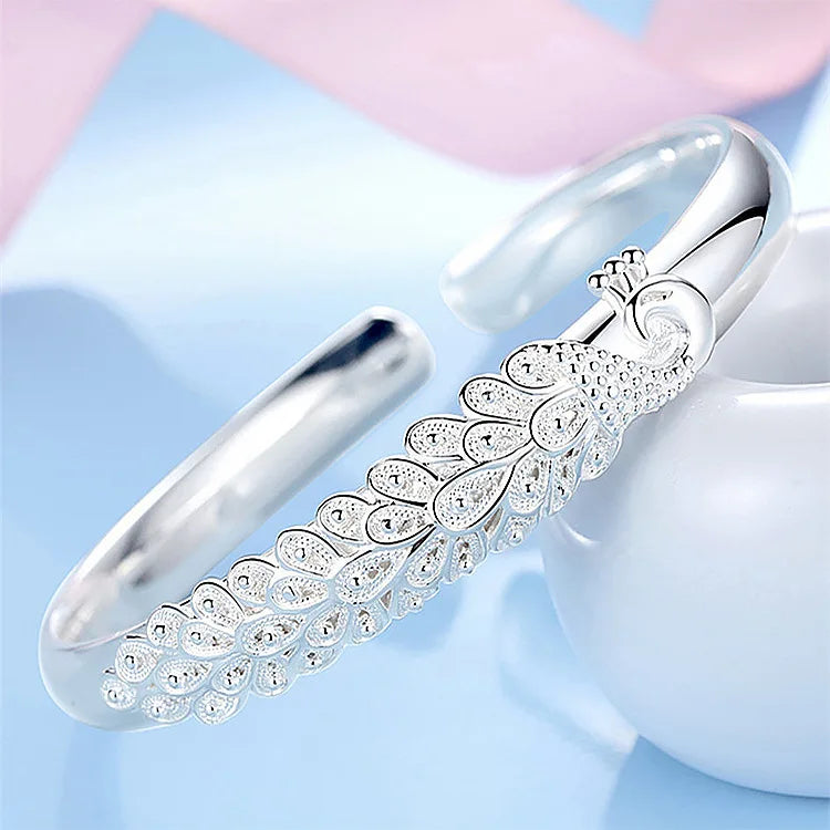 New silver elegant Peacock  bracelet  for women