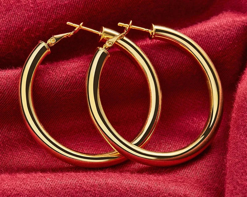 Hoop Earrings 24K Gold For Women