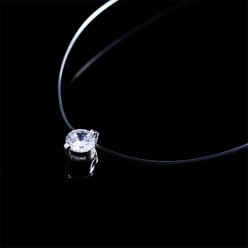 Line Crystal Necklace Pendants  Zircon Women