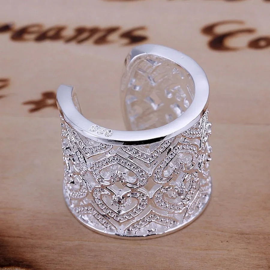 silver Ring  crystal gorgeous for women