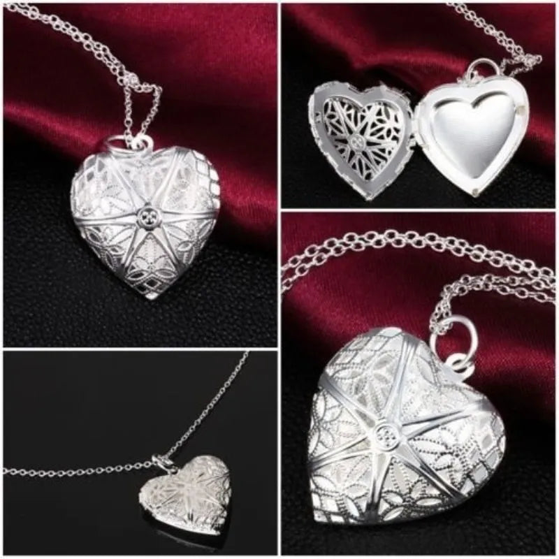 Heart Love Chain Necklace for Woman Opening and Closing