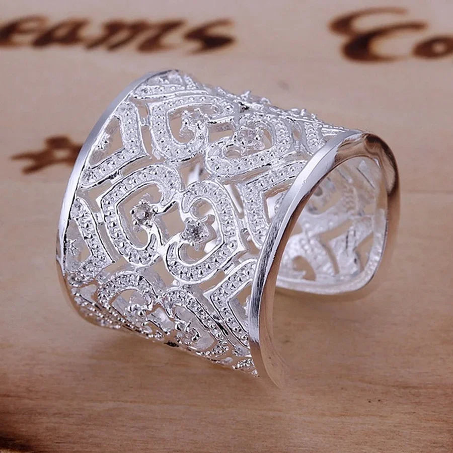 silver Ring  crystal gorgeous for women