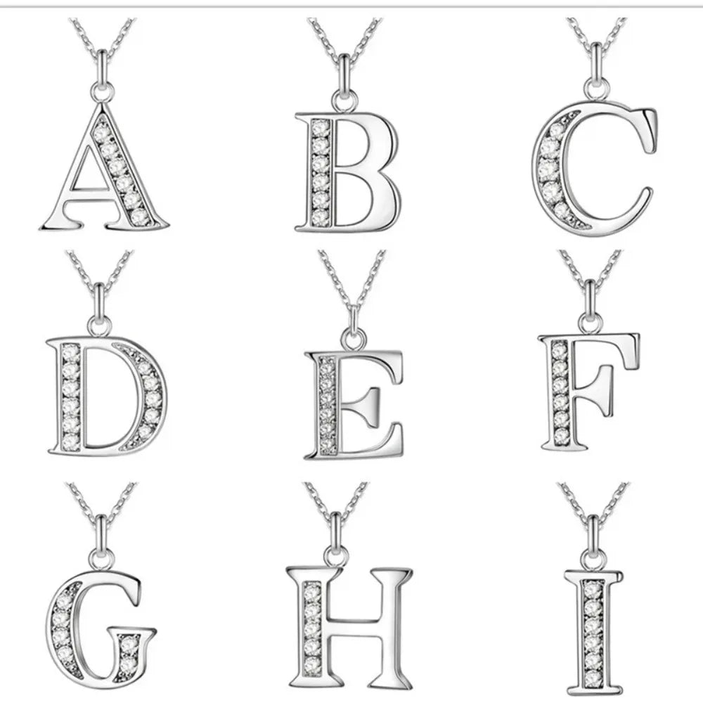 New Fashion 26 Letter A-Z Silver Plated Necklace