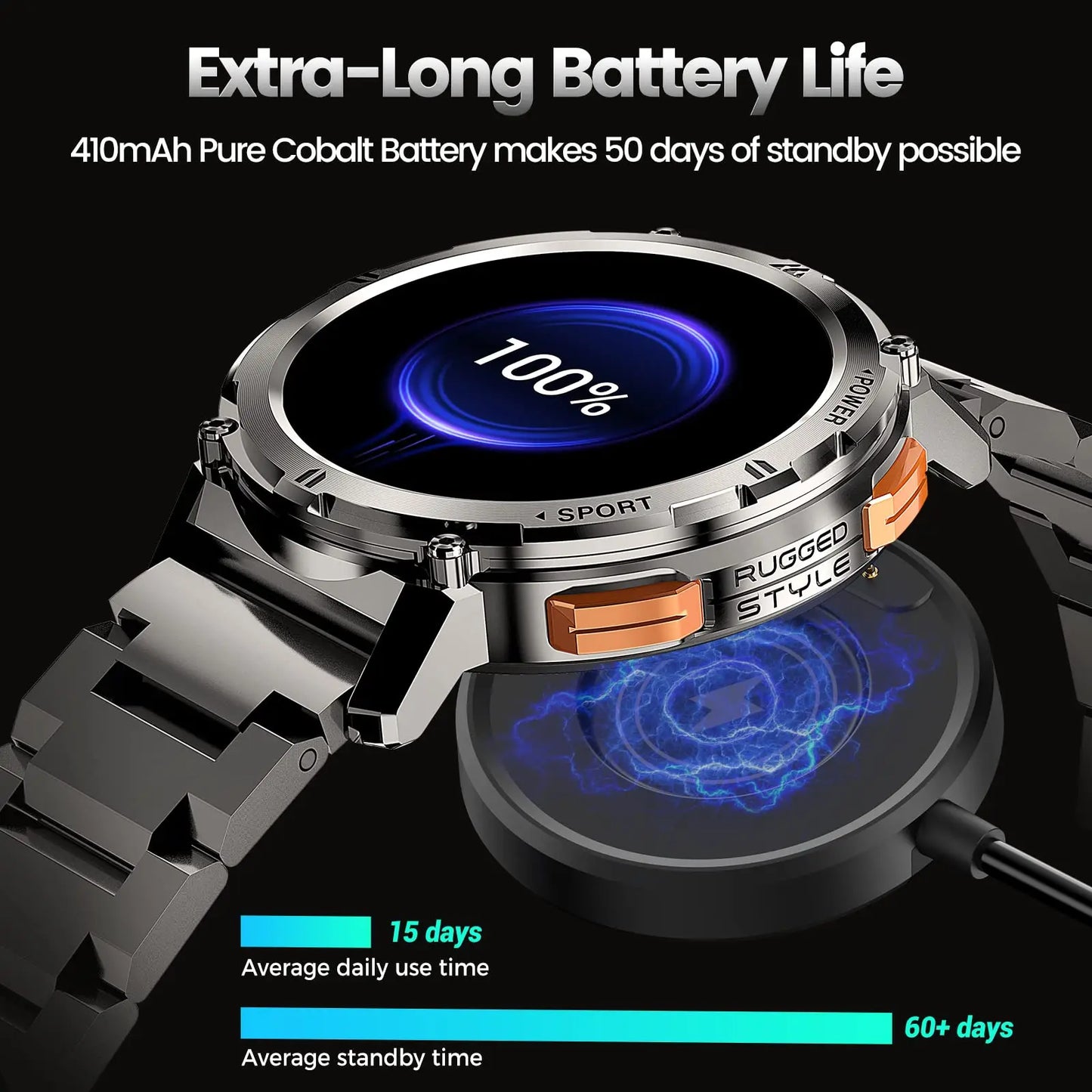 AMOLED AOD Smart Watch Bluetooth Call Electronic for Men