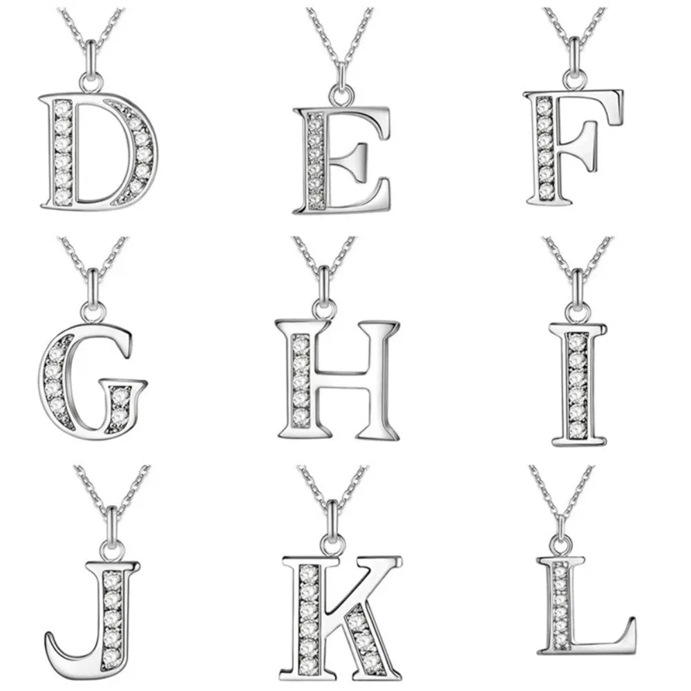 New Fashion 26 Letter A-Z Silver Plated Necklace