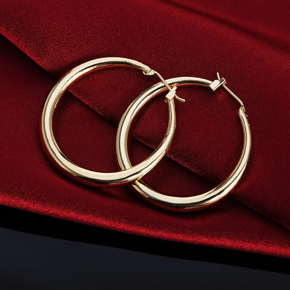 18K Gold round cute Earrings for Woman