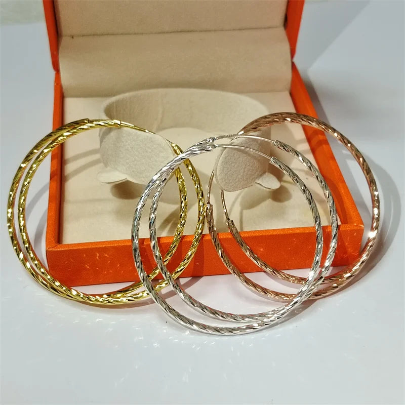 Women's Hoop Earrings 18K YELLOW Gold Plated