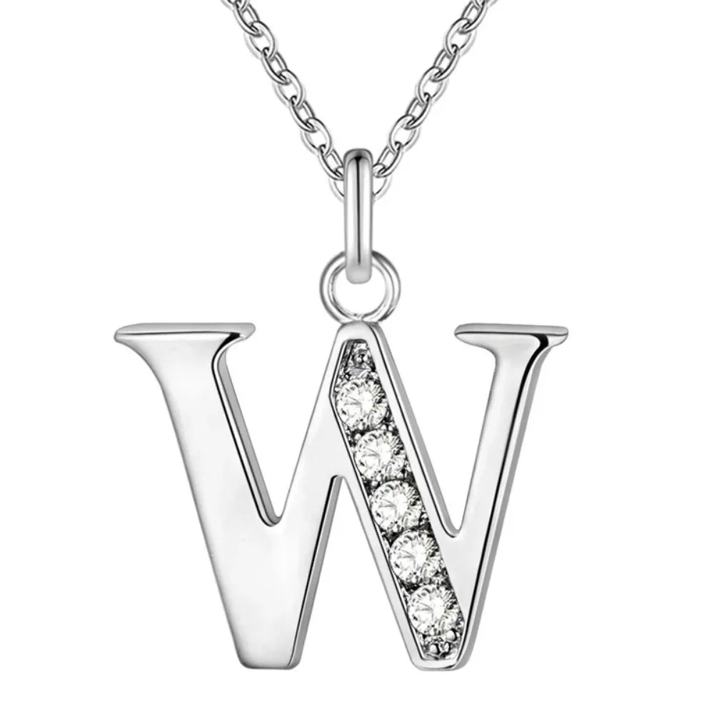 New Fashion 26 Letter A-Z Silver Plated Necklace